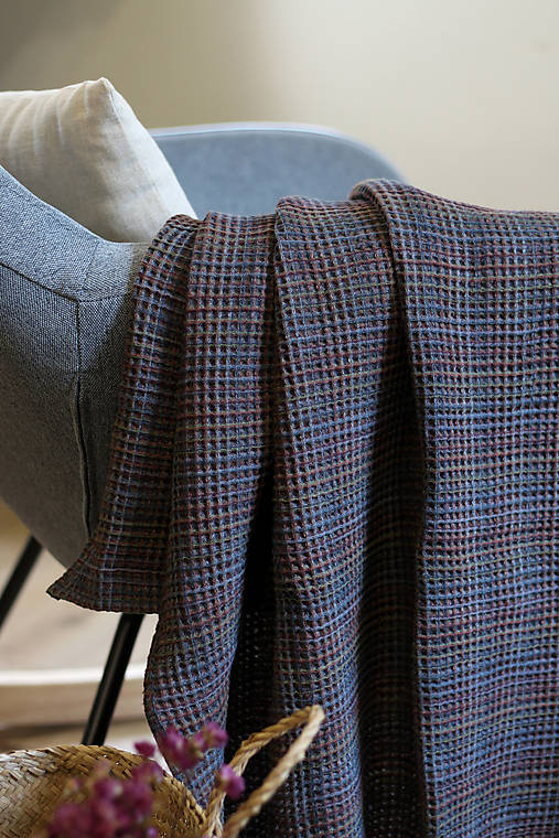 Veľký exkluzívny ľanový pléd v odtieňoch hnedej – elegancia a prírodný štýl pre váš domov