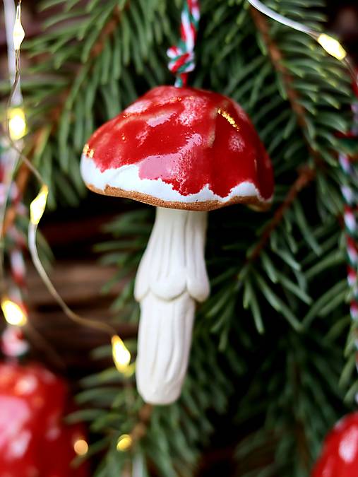 Ozdôbky na stromček "muchotrávky"