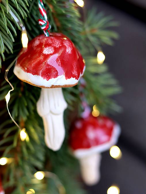 Ozdôbky na stromček "muchotrávky"