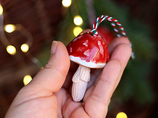 Ozdôbky na stromček "muchotrávky"