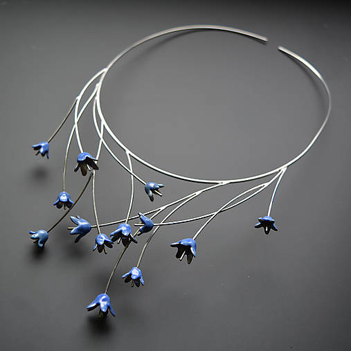 Náhrdelníky - Náhrdelník modré zvončeky - 17880664_