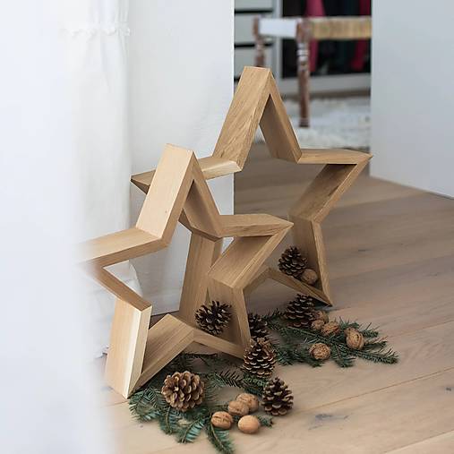 Dekorácie - Dubová samostojaca hviezda - 17882456_