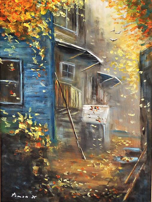 Obrazy - Jeseň vo dvore - 17879757_