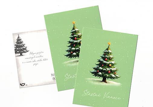 Papier - Pohľadnica s vinšom "stromček" - 17880268_