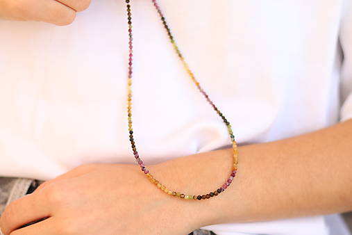 Náhrdelník choker turmalín ombré