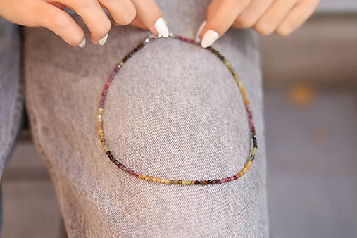 Náhrdelník choker turmalín ombré
