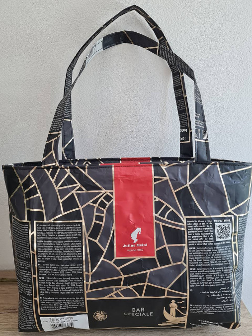 Dobrý obchod - Taška z kávových obalov (Kávová taška - čierna) - 17881030_