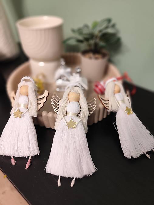 Dekorácie - Macrame anjelik - 17881997_