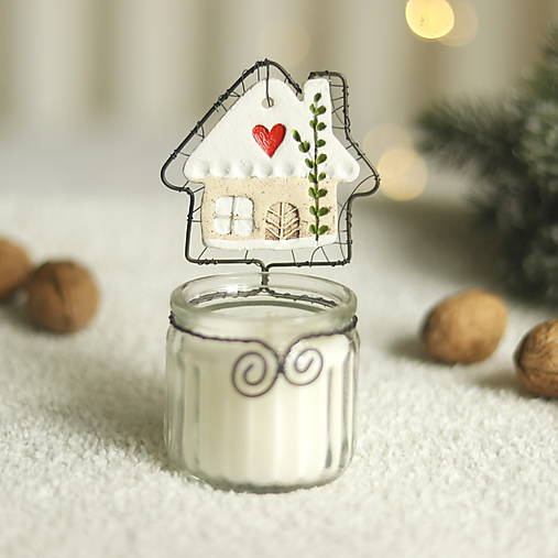 Sviečky - svietnik s domčekom - 17883805_