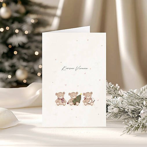 Papiernictvo - Otváracia vianočná pohľadnica - Mackovia - 17884393_