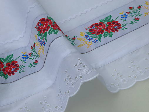 Iné oblečenie - Zásterka do pása Biela krojovka CD 69 - 17884762_