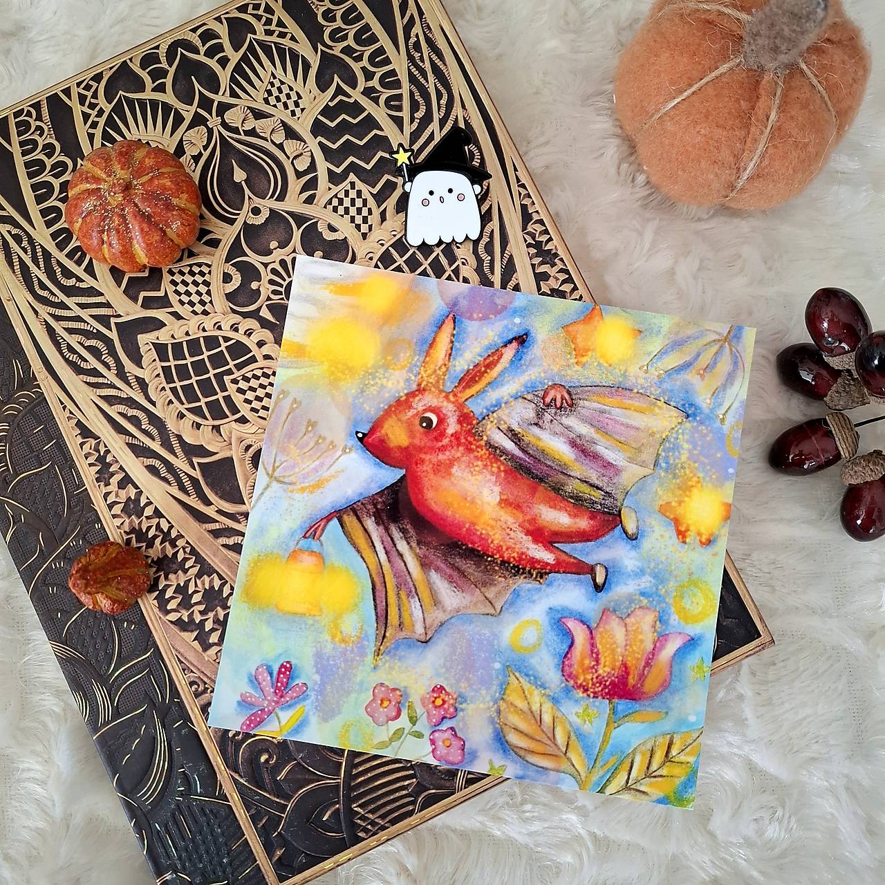 Netopier s lampášikom / print