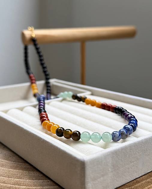 Pánsky náhrdelník 7 čakier Ascendant Warrior - Čakrový náhrdelník