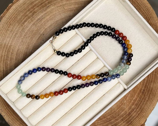 Pánsky náhrdelník 7 čakier Ascendant Warrior - Čakrový náhrdelník