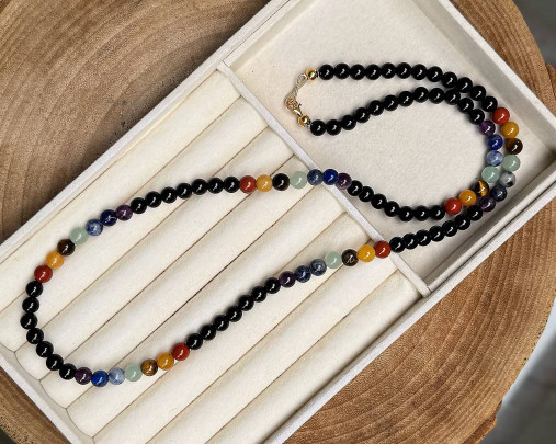 Pánsky náhrdelník 7 čakier Ascendant Warrior - Čakrový náhrdelník