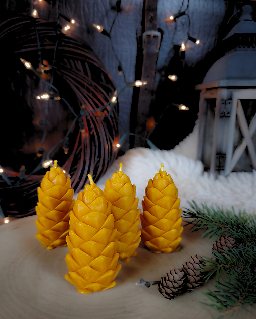 Sviečky - Adventné sviečky šišky úzke - 17885108_