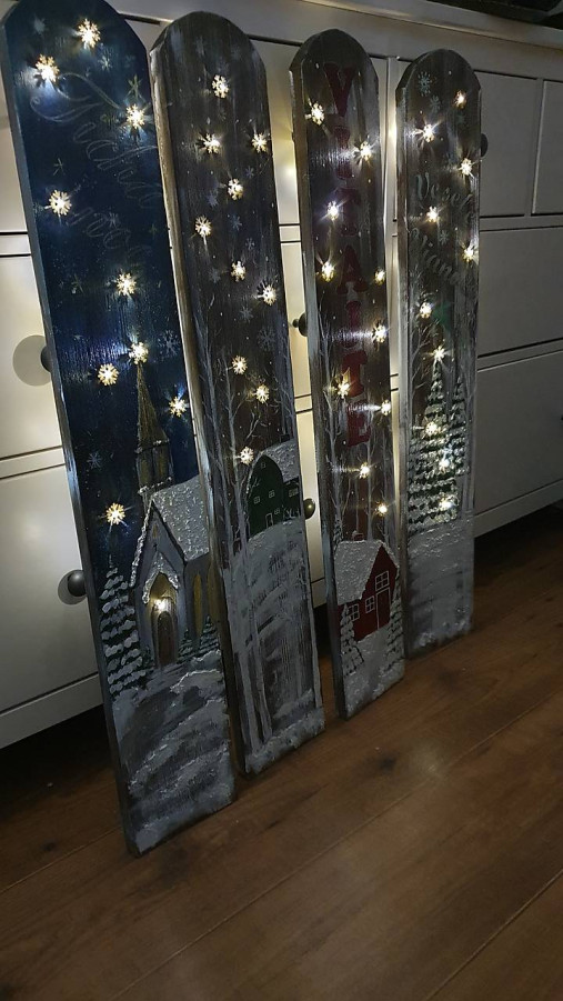 Dekorácie - Maľované drevené dosky ,,Zima, - 17885298_