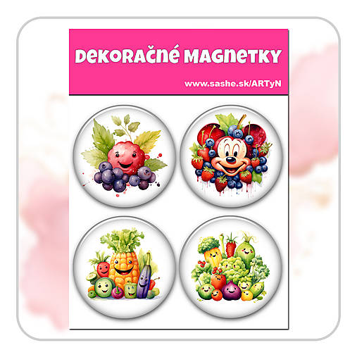 Magnetky - Sada magnetiek - Ovocie a zelenina 01 - 17883452_