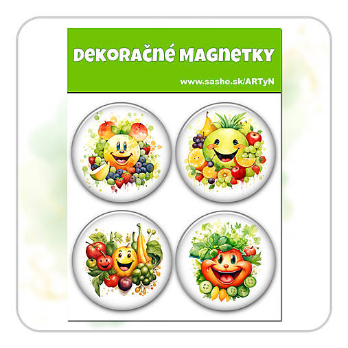 Magnetky - Sada magnetiek - Ovocie a zelenina 02 - 17883460_