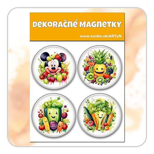 Magnetky - Sada magnetiek - Ovocie a zelenina 03 - 17883462_