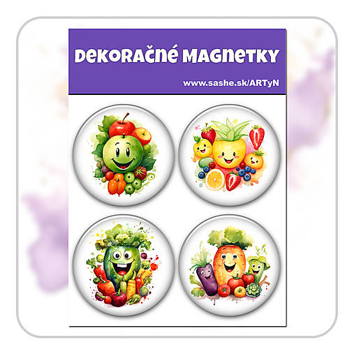 Magnetky - Sada magnetiek - Ovocie a zelenina 04 - 17883465_