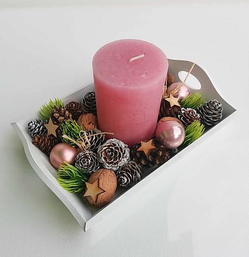 Dekorácie - Zimný svietnik - 17885429_