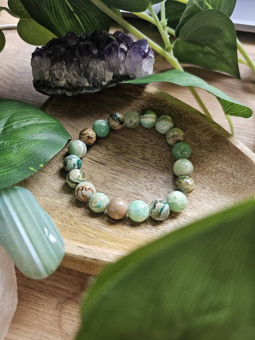 Náramky - Náramok zo zeleného angelitu – pokoj, harmónia a ochrana (Náramok zo zeleného angelitu – pokoj, harmónia a ochrana) - 17884161_