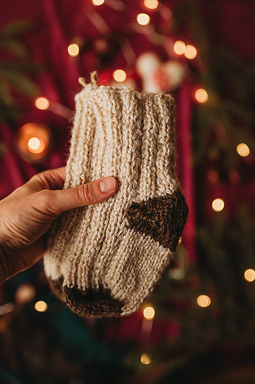 Ponožky, pančuchy, obuv - Detské vlnené ponožky "Čas Vianoc" - 17887981_