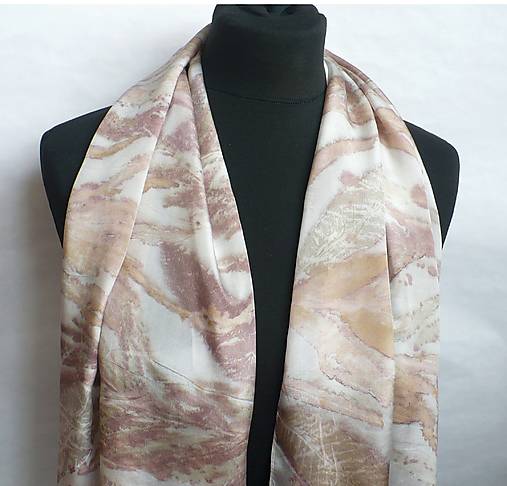 Šatky - Krepdešínový šál Ekoprint 66. - 17888174_