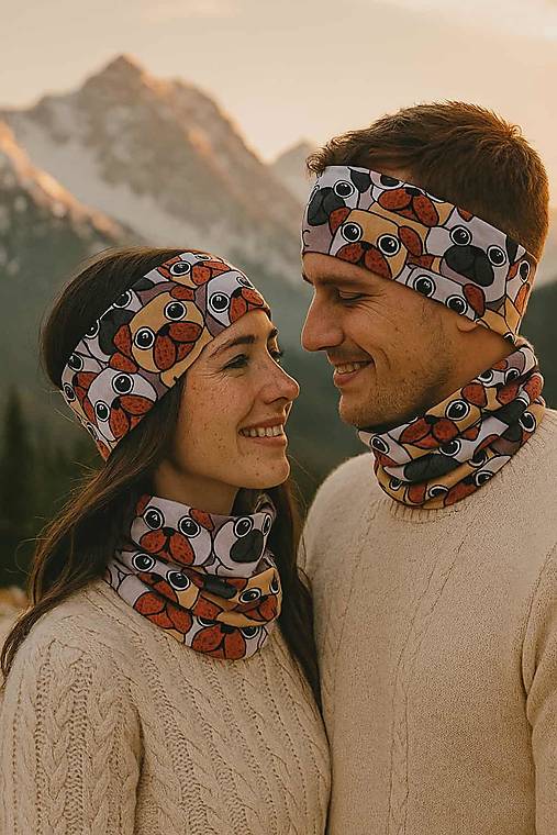 Čiapky, čelenky, klobúky - Microfleecová súprava na zimu - 17887583_