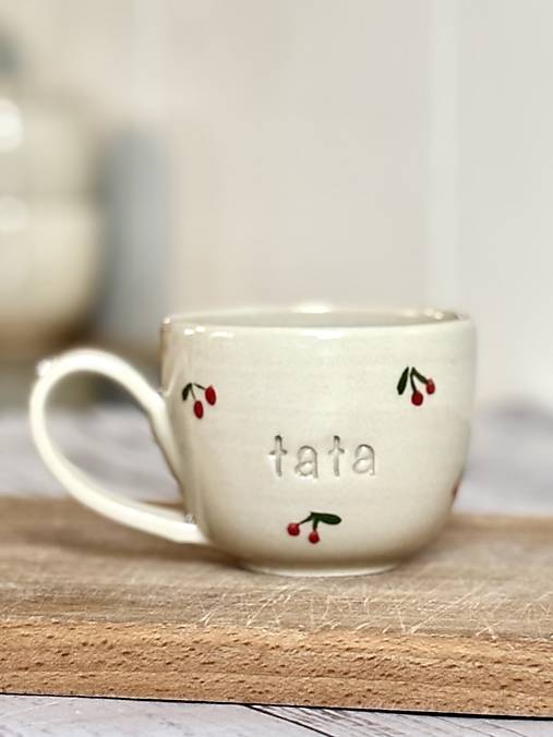 Čerešne - šálka espresso tata (100ml, s uškom)