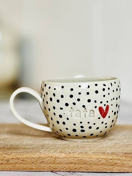 Čierne bodky - šálka espresso tata (100ml, s uškom)