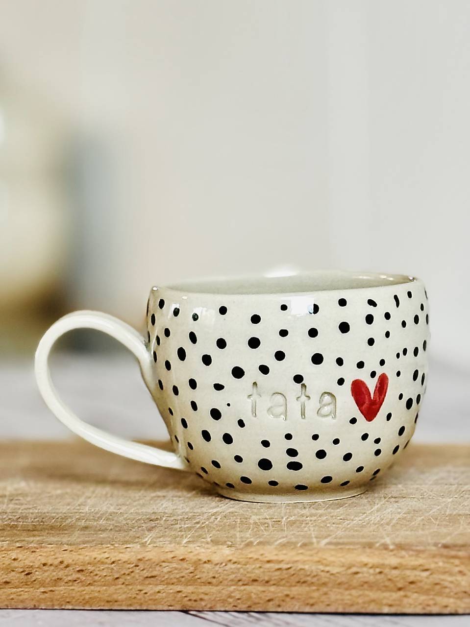 Čierne bodky - šálka espresso tata (100ml, s uškom)