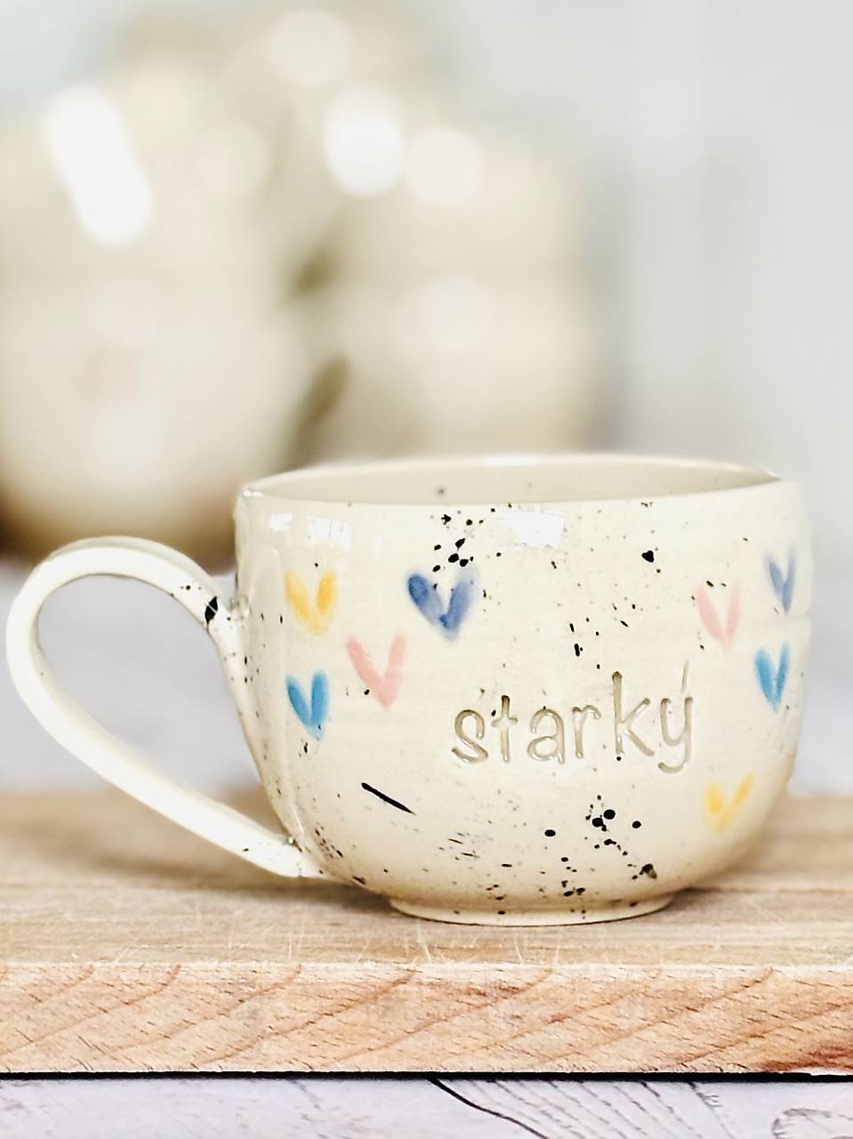 Farebné Srdiečka - šálka cappuccino starký (200ml, s uškom)