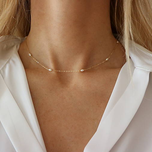 Náhrdelníky - Náhrdelník s perlami Artemis (gold filled) (Zlatá) - 17886248_