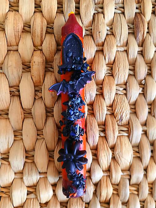 Sviečky - Sviečka Halloween s netopiermi - 17886232_