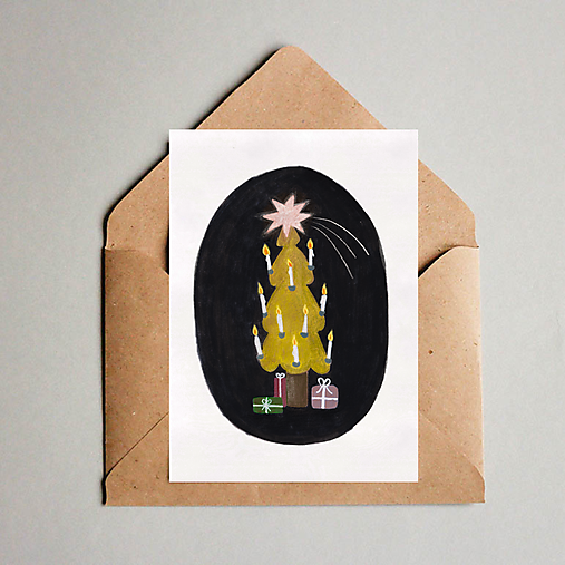 Papiernictvo - Pohľadnica (A6) Stromček - 17888286_