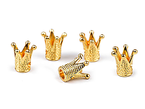 Komponenty - Kovová korunka 10 × 10 mm, zlatá - 17887506_