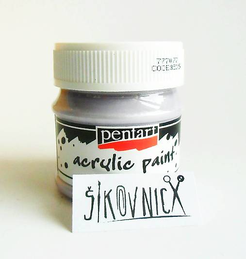 -50 % akrylová farba 50 ml, metalická, perleťová, DELICATE, GLAMOUR, pôvod. cena 5€ (fialová PERLEŤOVÁ)