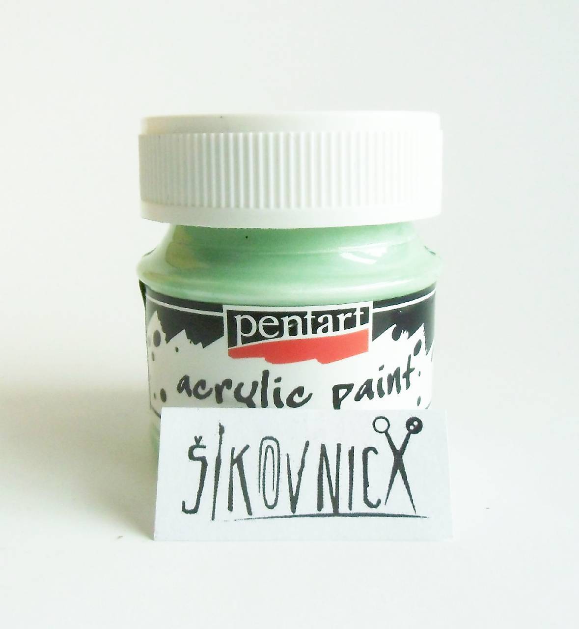 -50 % akrylová farba 50 ml, metalická, perleťová, DELICATE, GLAMOUR, pôvod. cena 5€ (zelená PERLEŤOVÁ)