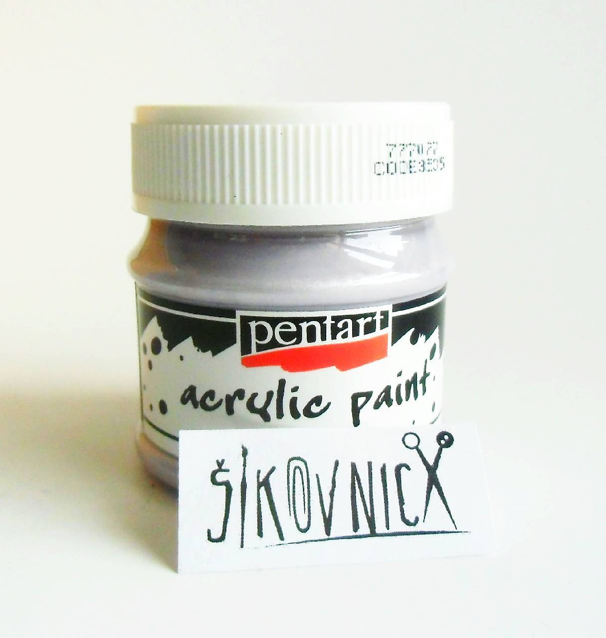 -50 % akrylová farba 50 ml, metalická, perleťová, DELICATE, GLAMOUR, pôvod. cena 5€ (fialová PERLEŤOVÁ)