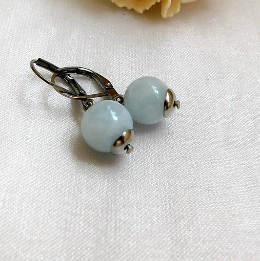 Náušnice - Akvamarín - 17889979_