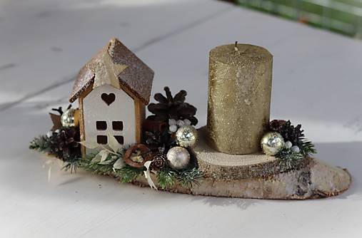 Dekorácie - Vianočný svietnik - 17888682_