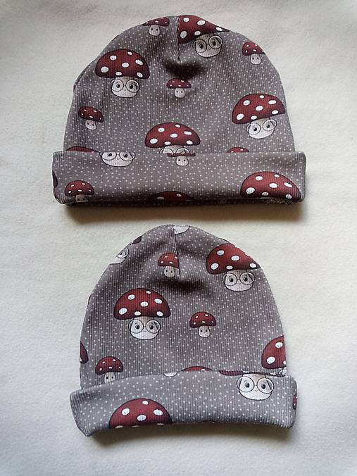 Detské čiapky - Rebrovaná čiapka - muchotrávka - 17890344_