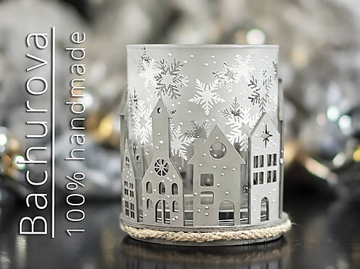 Kytice pre nevestu - Vianočný sklenený svietnik - 17888452_