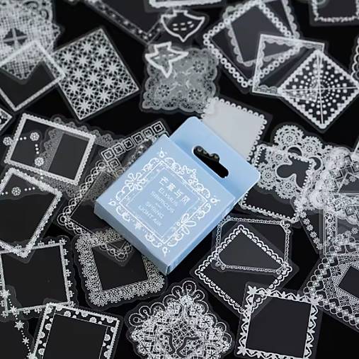 NA104 Krabička nálepiek - priesvitné 45 kusov