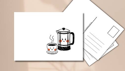 Papiernictvo - Pohľadnica "French Press Friends" - 17890249_