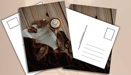 Papiernictvo - Pohľadnica "Autumn Cofee" - 17890282_