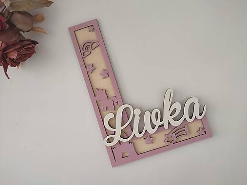 Dekorácie - Drevená iniciála s menom - jednorožec - 17890252_