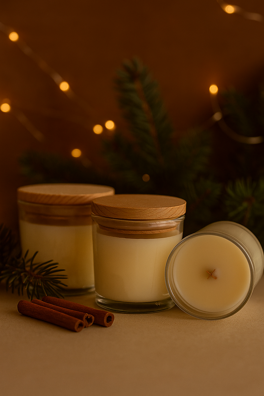 Sójové vianočné sviečky